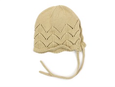 Lil Atelier warm sand/melange knit baby hat cotton